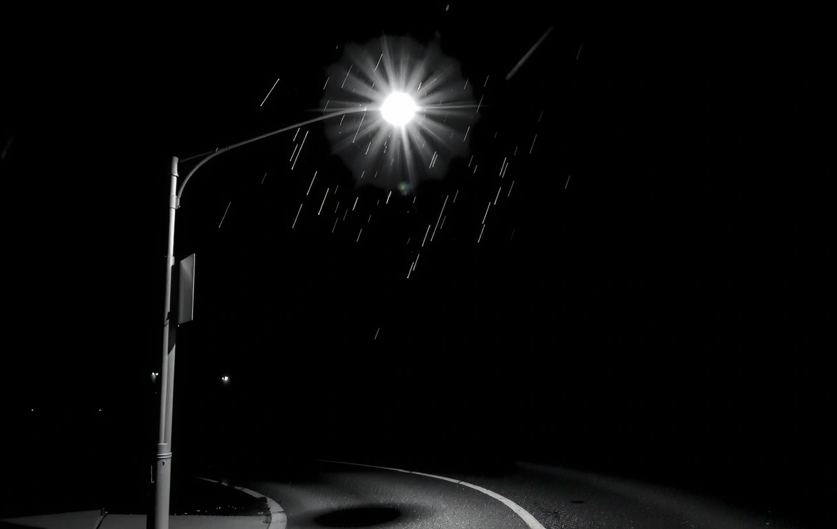 Kišna ulica u Subotici, odsjaj svetla na mokrom asfaltu