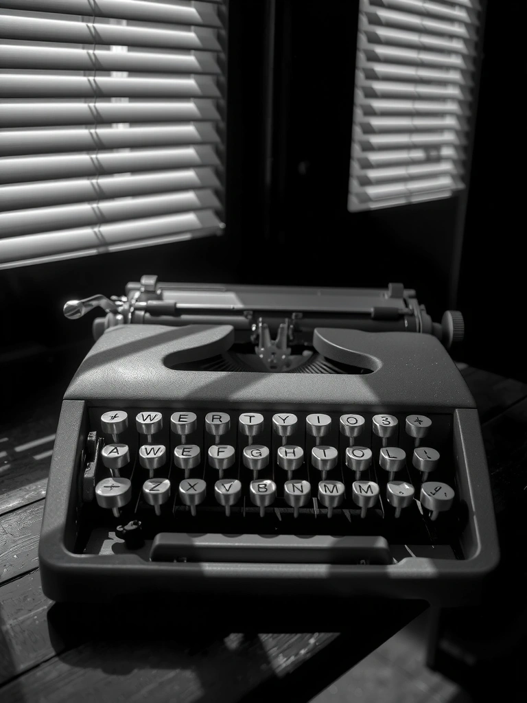 Stara mašina za kucanje u senci